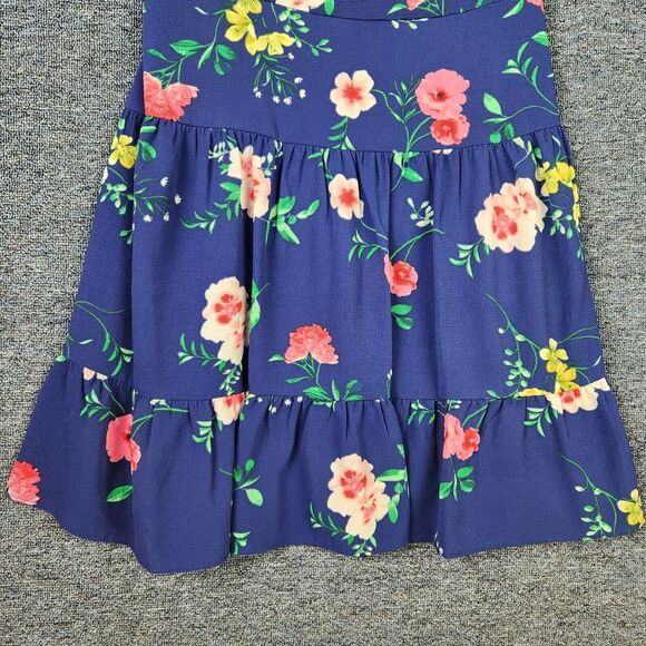 Eliza J Navy Blue Floral Flutter Sleeve Dress with Pockets Womens Size 8 - Picture 3 of 11